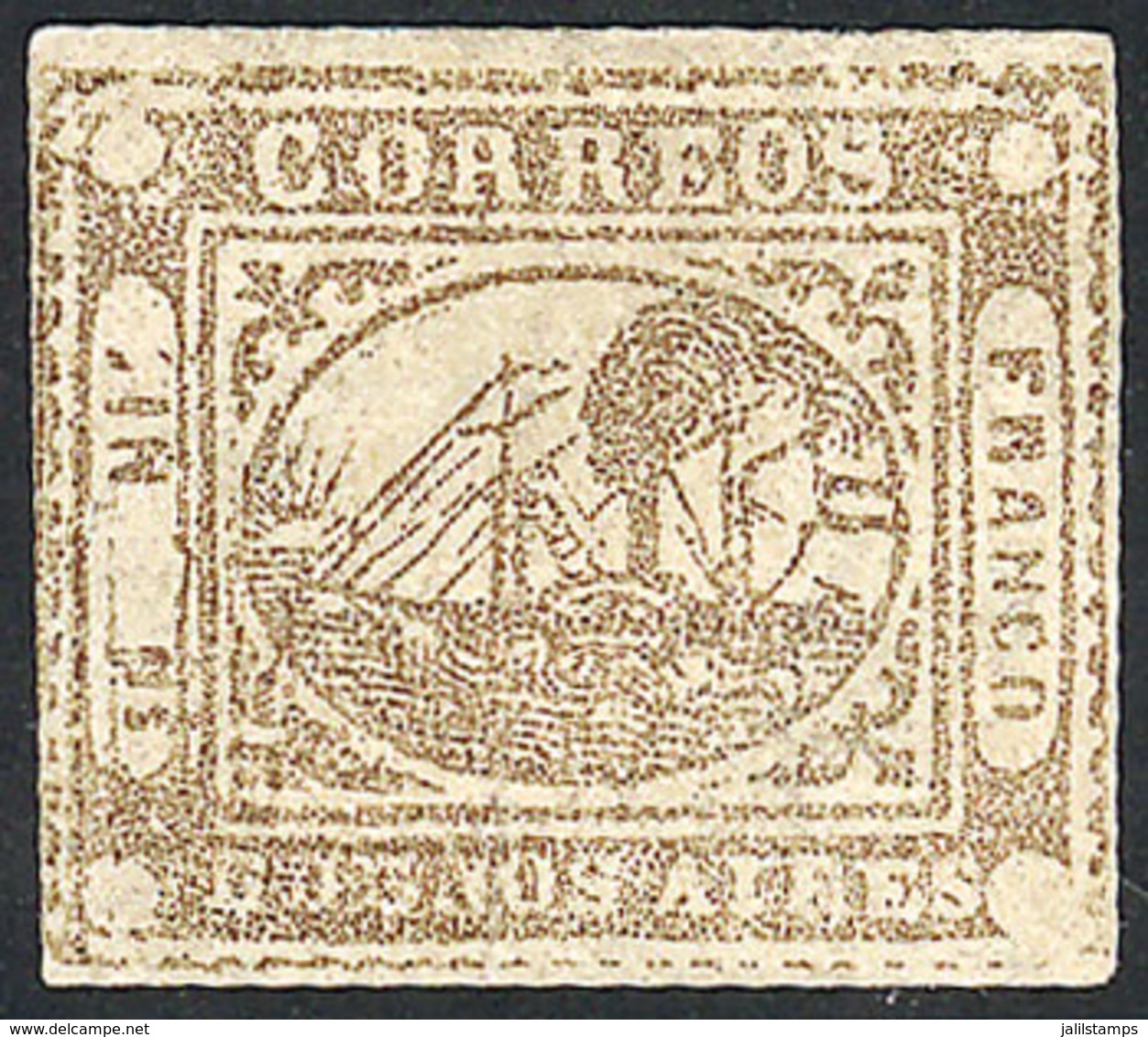 ARGENTINA: GJ.10A, IN Ps., Very Rare Mint Example In LIGHT DUN, With Light Thin On Back But A Splendid Front, And 4 Imme - Buenos Aires (1858-1864)