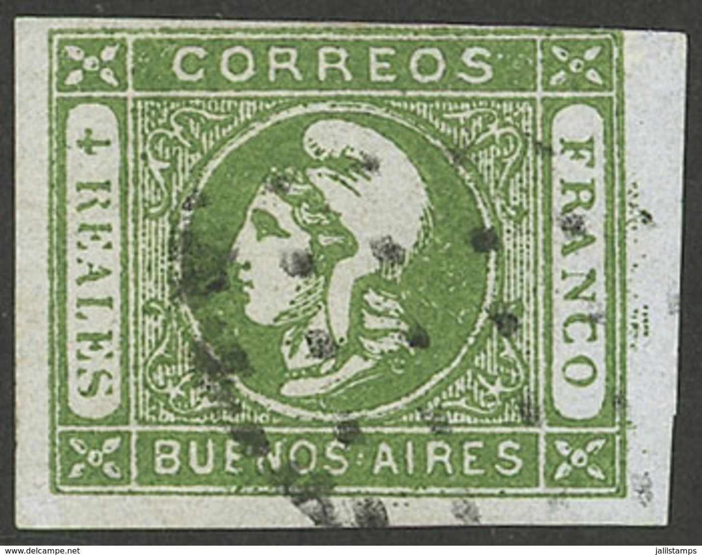 ARGENTINA: GJ.16f, 4R. With Variety "4 Without Period", Used, Very Nice!" - Buenos Aires (1858-1864)