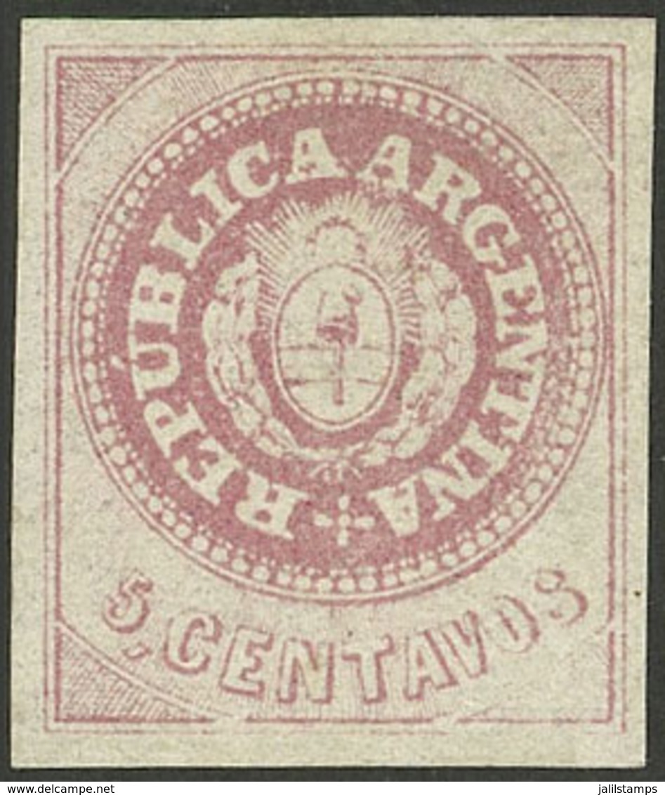 ARGENTINA: GJ.7d + 7b, 5c. WITH Accent, Dull Plate, Also With Variety "8 Cut Angles", Mint With Intact FULL ORIGINAL GUM - Nuevos