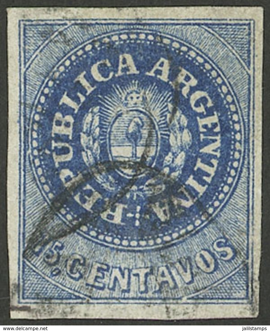 ARGENTINA: GJ.9A, 15c. INDIGO Blue, Beautiful Example In Notable Color, VF Quality, Very Scarce! - Nuovi