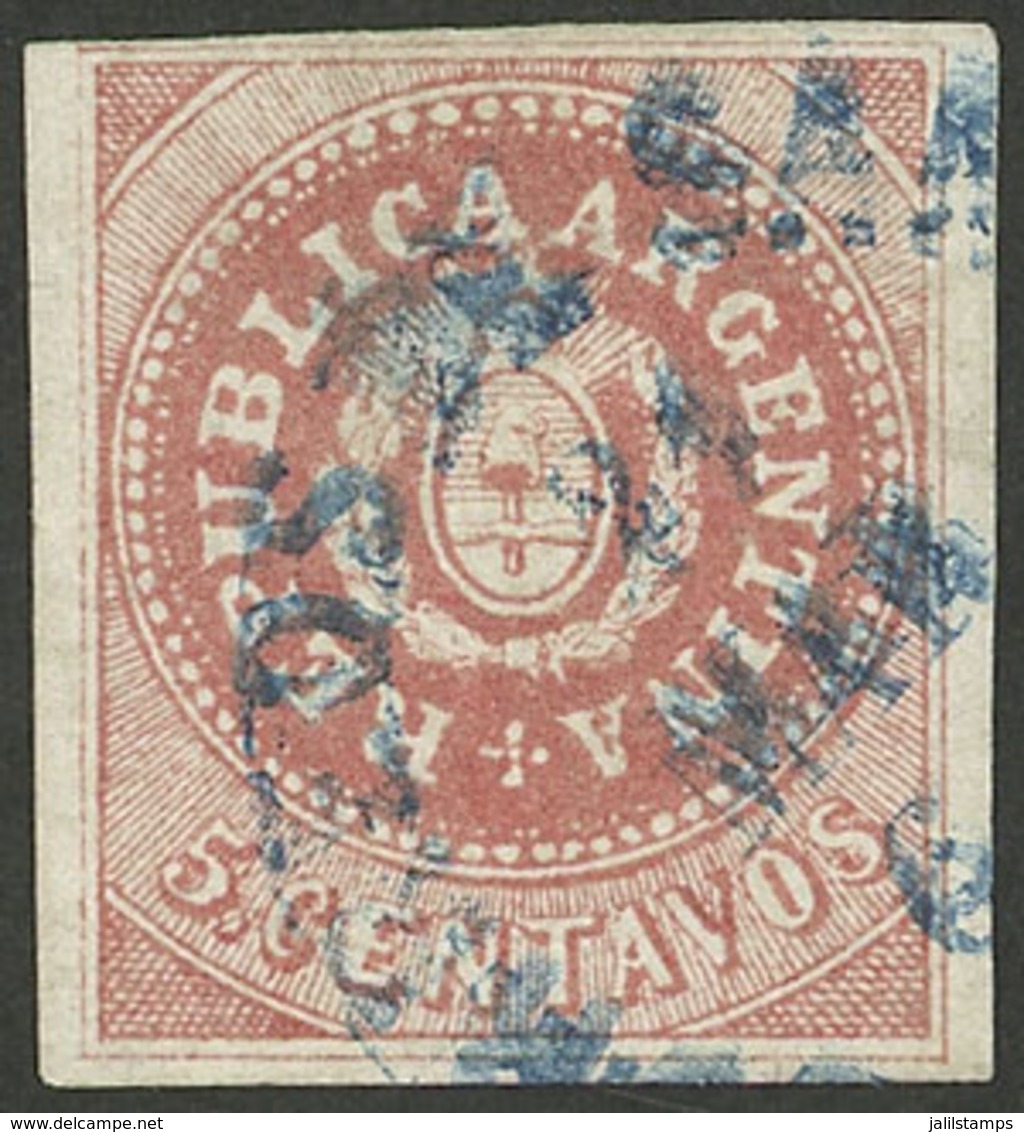 ARGENTINA: GJ.15B, Narrow C, In The Rare Orangish Brick Red Color (used In Santa Fe), Excellent Quality, Very Scarce! - Neufs