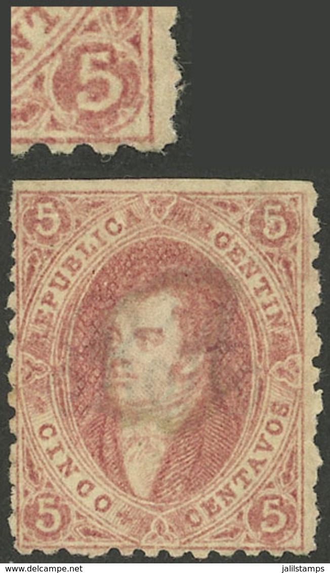 ARGENTINA: GJ.20m, 3rd Printing, With Variety "Bottom Right Angle Incomplete", Position 48, Mint With Part Original Gum, - Brieven En Documenten