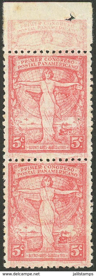 ARGENTINA: GJ.533a, Postal Congress, Pair With DOUBLE IMPRESSION, MNH (+50%), VF Quality! - Storia Postale