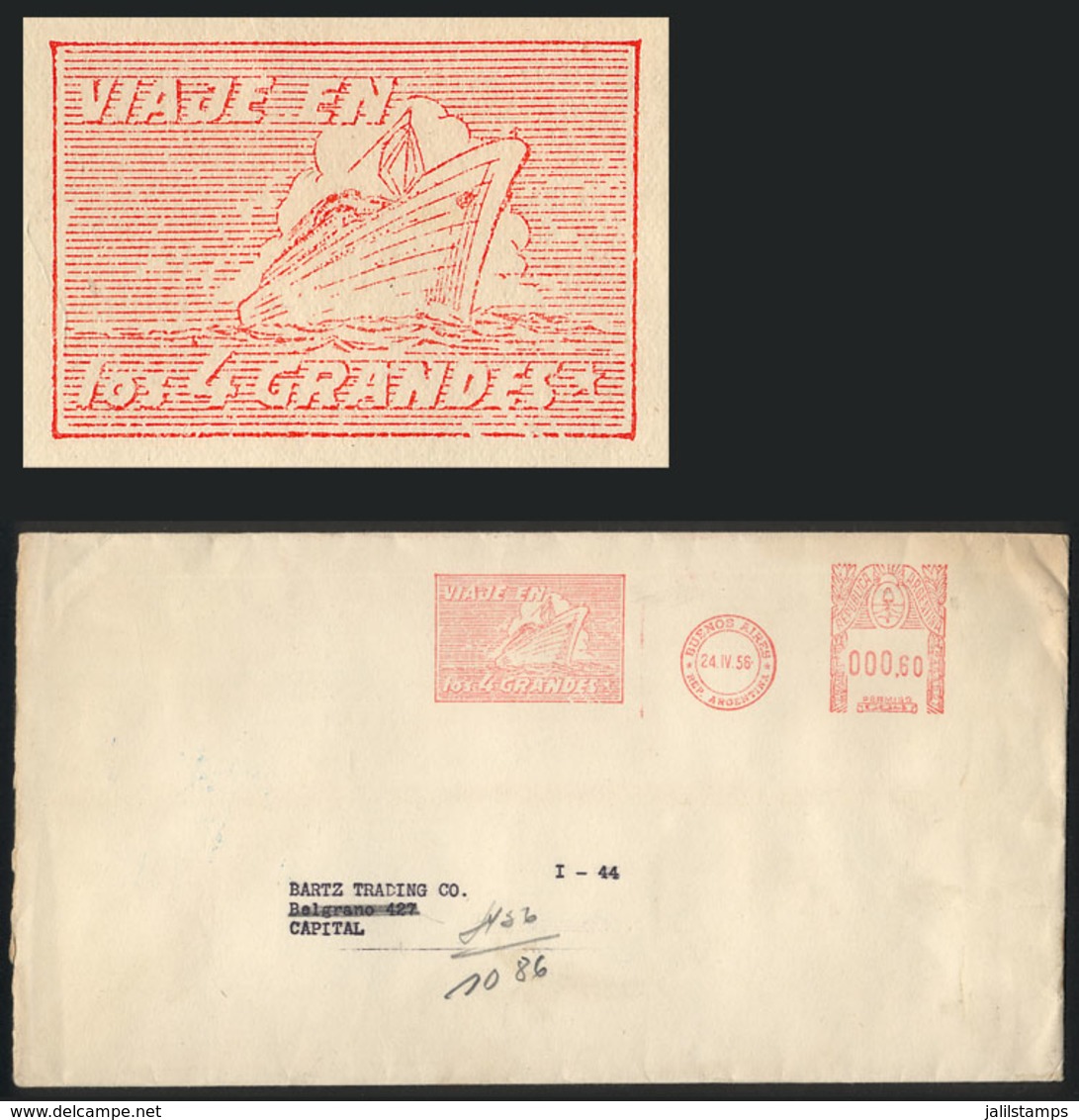 ARGENTINA: Cover Used In Buenos Aires On 24/AP/1956, Meter Postage With Attractive Advertising Slogan Of Italmar Ship Li - Storia Postale