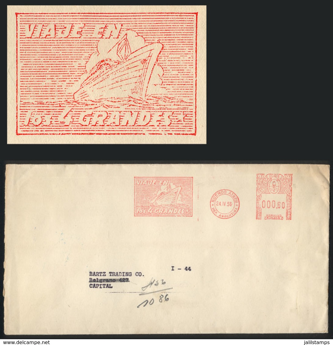 ARGENTINA: Cover Used In Buenos Aires On 24/AP/1956, Meter Postage With Attractive Advertising Slogan Of Italmar Ship Li - Brieven En Documenten