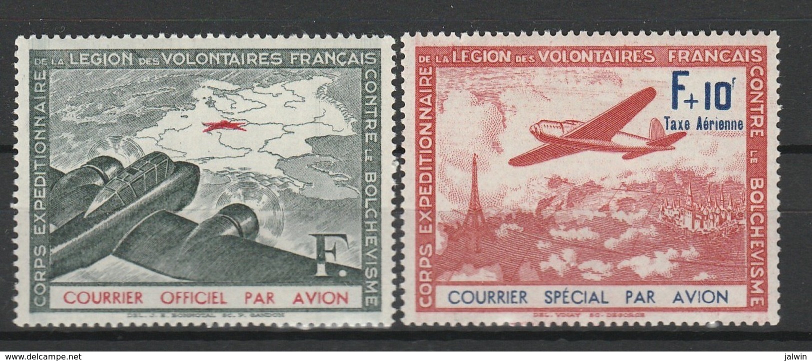 FRANCE LVF / L.V.F. (LEGION DES VOLONTAIRES FRANCAIS) 1941 YT N° 2 Et 3 ** - War Stamps