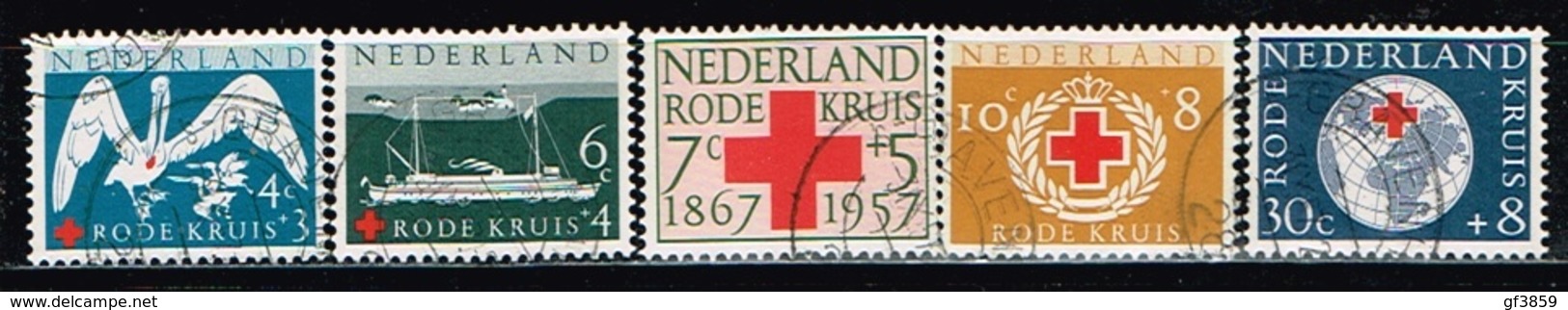 PAYS-BAS - Oblitérés/Used/ 1957- 90 éme Anniversaire De La Croix Rouge - Used Stamps