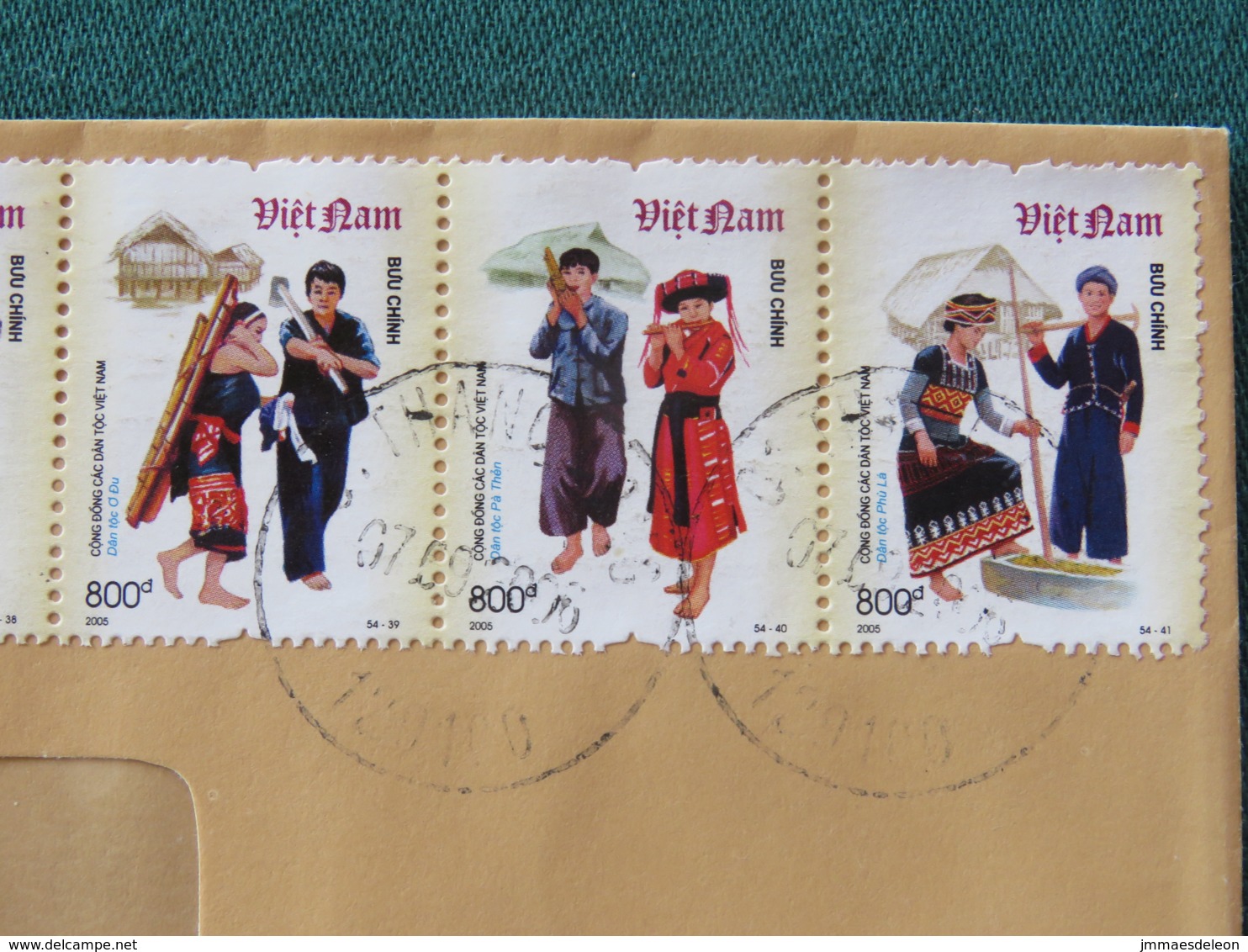 Vietnam 2006 Cover To Holland - Typical Costumes (strip Of 7 Stamps) - Vietnam