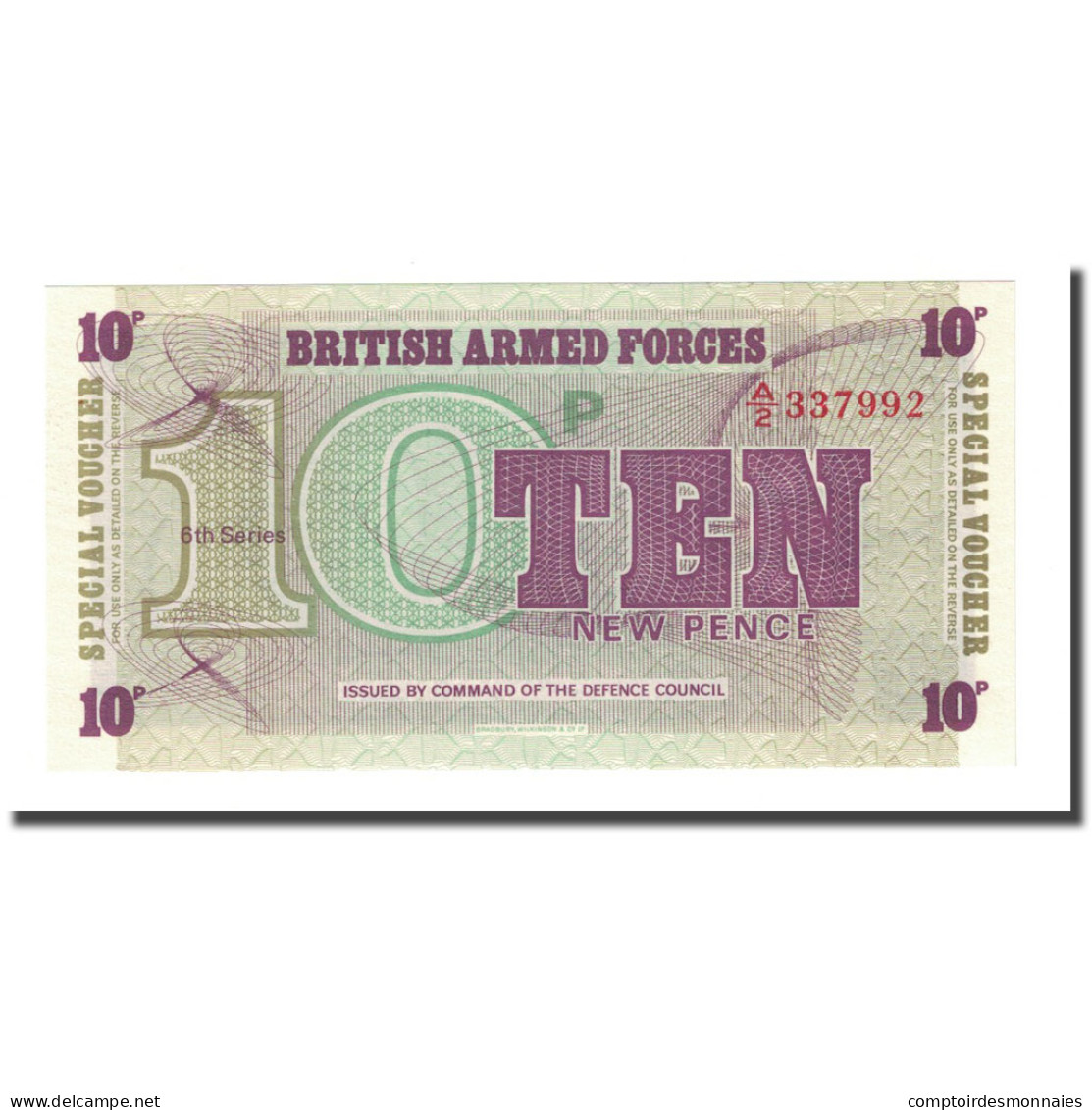 Billet, Grande-Bretagne, 10 New Pence, Undated (1972), KM:M45a, NEUF - Fuerzas Armadas Británicas & Recibos Especiales