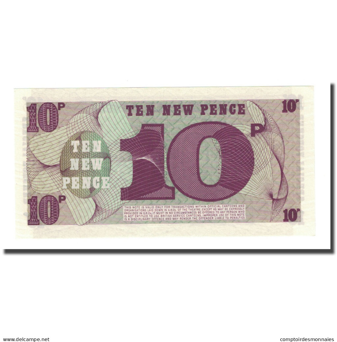 Billet, Grande-Bretagne, 10 New Pence, Undated (1972), KM:M45a, NEUF - Fuerzas Armadas Británicas & Recibos Especiales