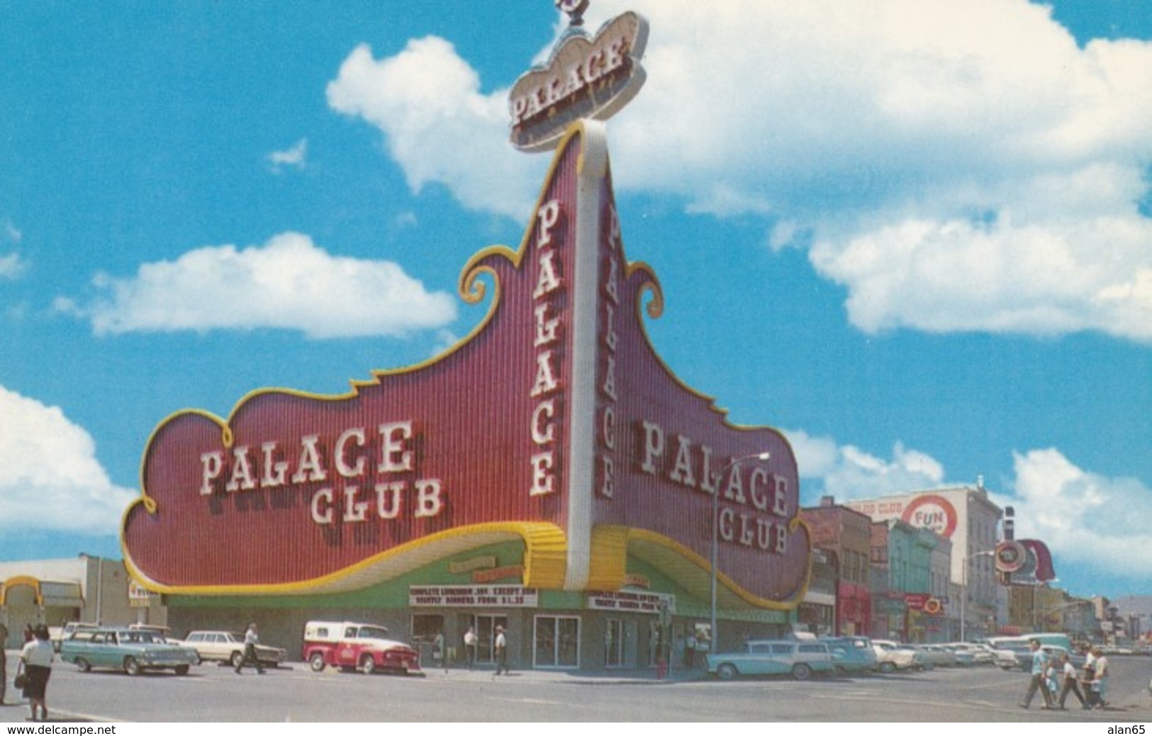 Reno Nevada, Palace Club Casino Exterior, Autos, C1960s Vintage Postcard - Reno
