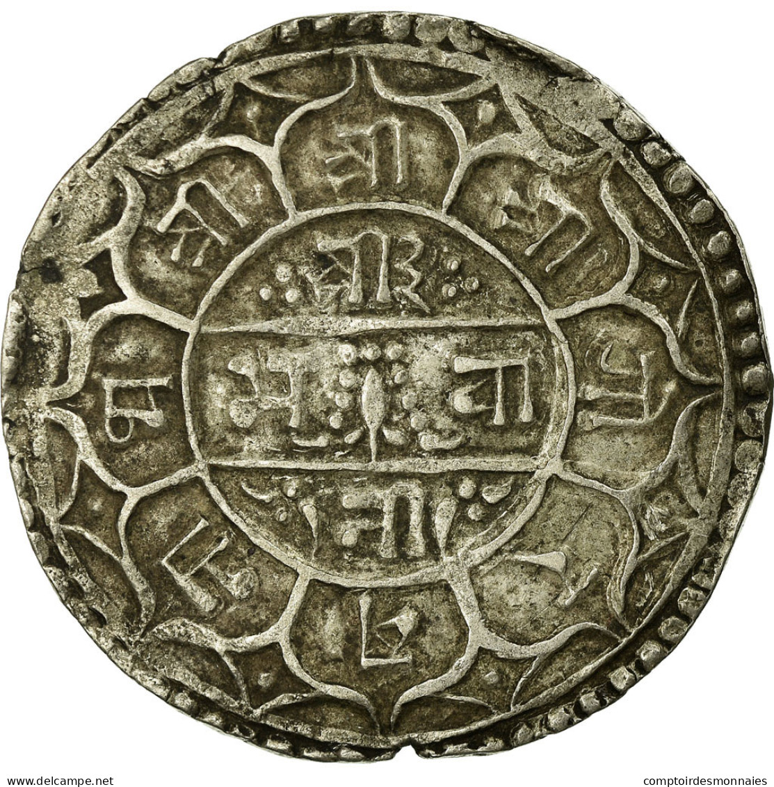 Monnaie, Népal, SHAH DYNASTY, Surendra Vikrama, Mohar, 1872 (1794 SE), TB+ - Nepal