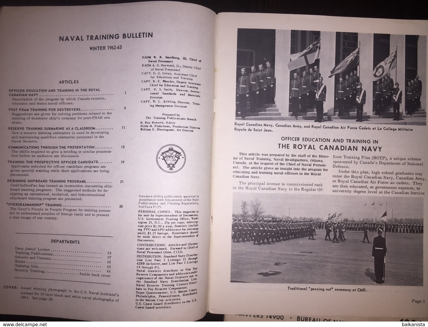 American US Army Naval Training Bulletin Winter 1962-1963 - Naval Institute - Forces Armées Américaines