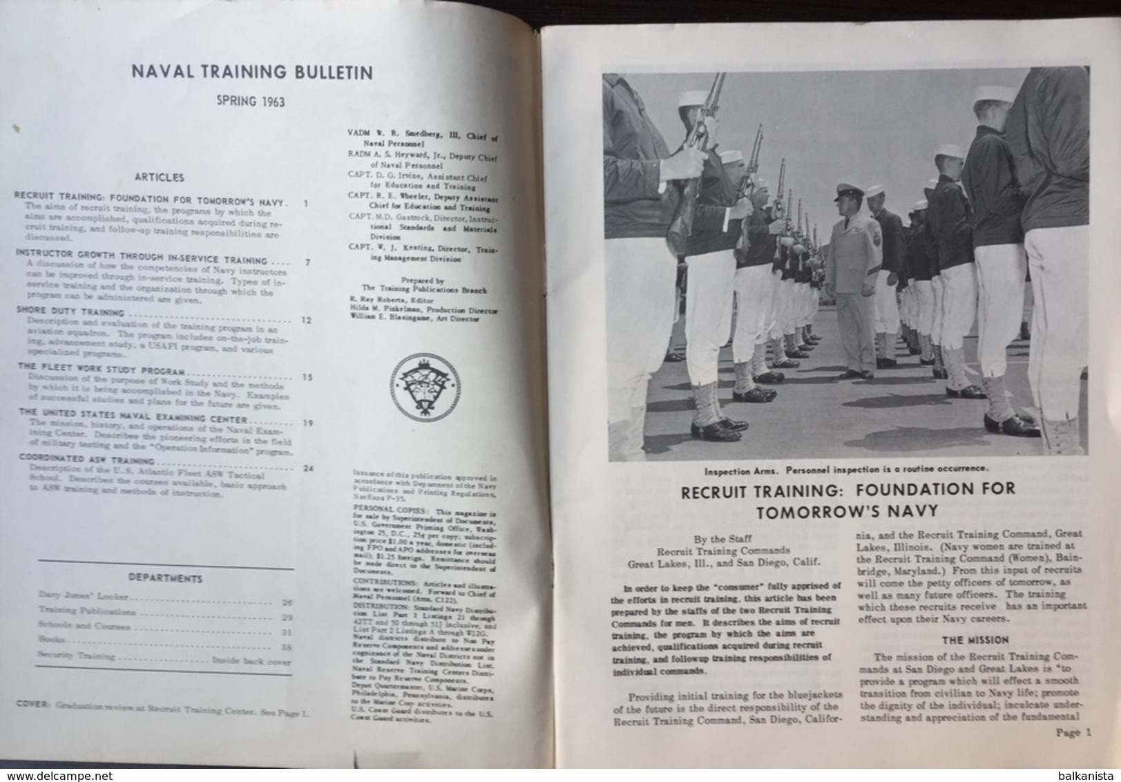 American US Army Naval Training Bulletin Spring 1963 - Naval Institute - Forze Armate Americane