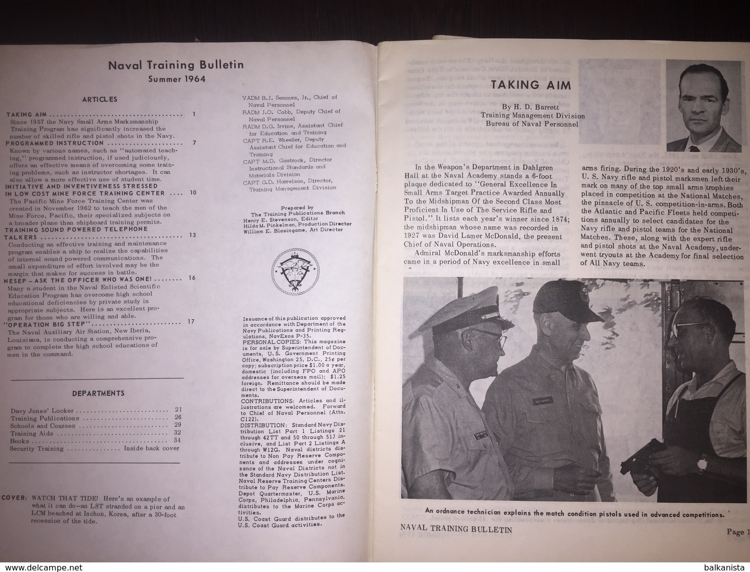 American US Army Naval Training Bulletin Summer 1964 - Naval Institute - Forze Armate Americane