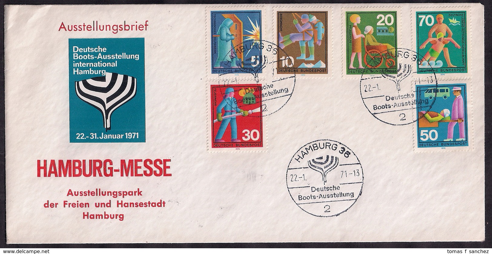 Deustche Bundespost - 1971 - FDC - Freiwillige Hilfsdienste - Usati