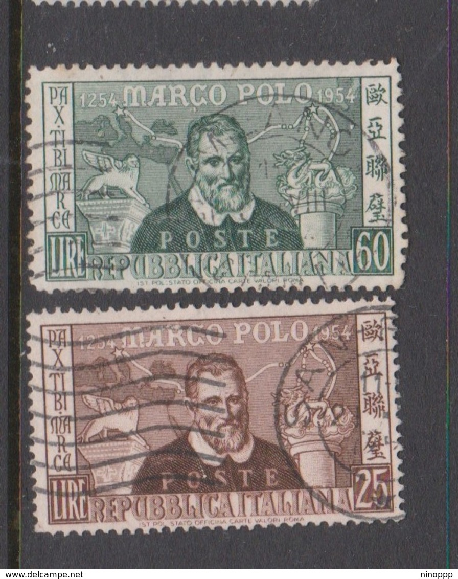 Italy Republic S 741-742 700th Birth Anniversary Of Marco Polo,used - 1946-60: Used