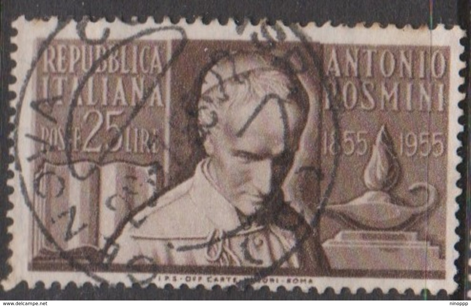 Italy Republic S 781 1955 Centenary Death Of Antonio Rosmini,used - 1946-60: Used