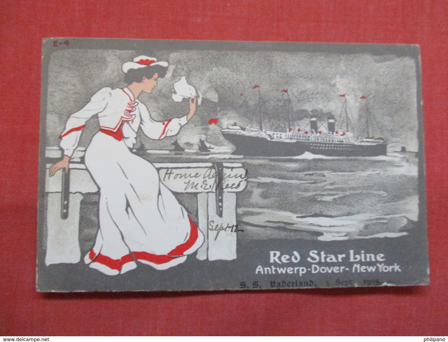 Red Star Line   Antwerp Dover NY Ref 3492 - Paquebots
