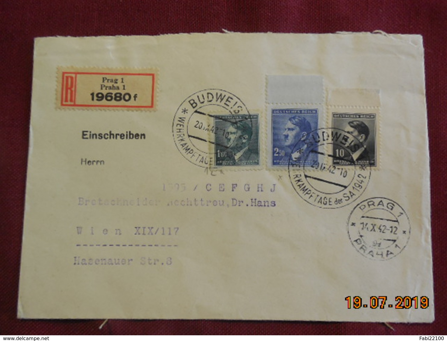 Lettre De 1942 à Destination De Wien En Recommandé - Lettres & Documents