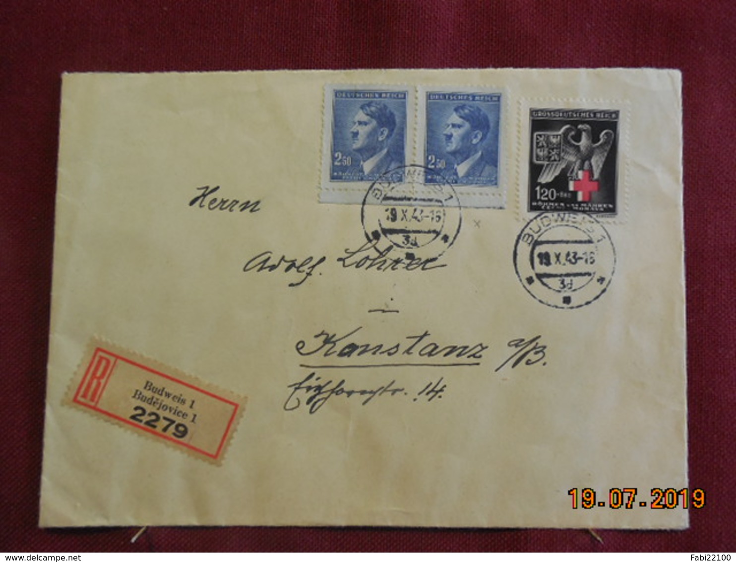 Lettre De 1943 à Destination De Konstanz En Recommandé - Lettres & Documents