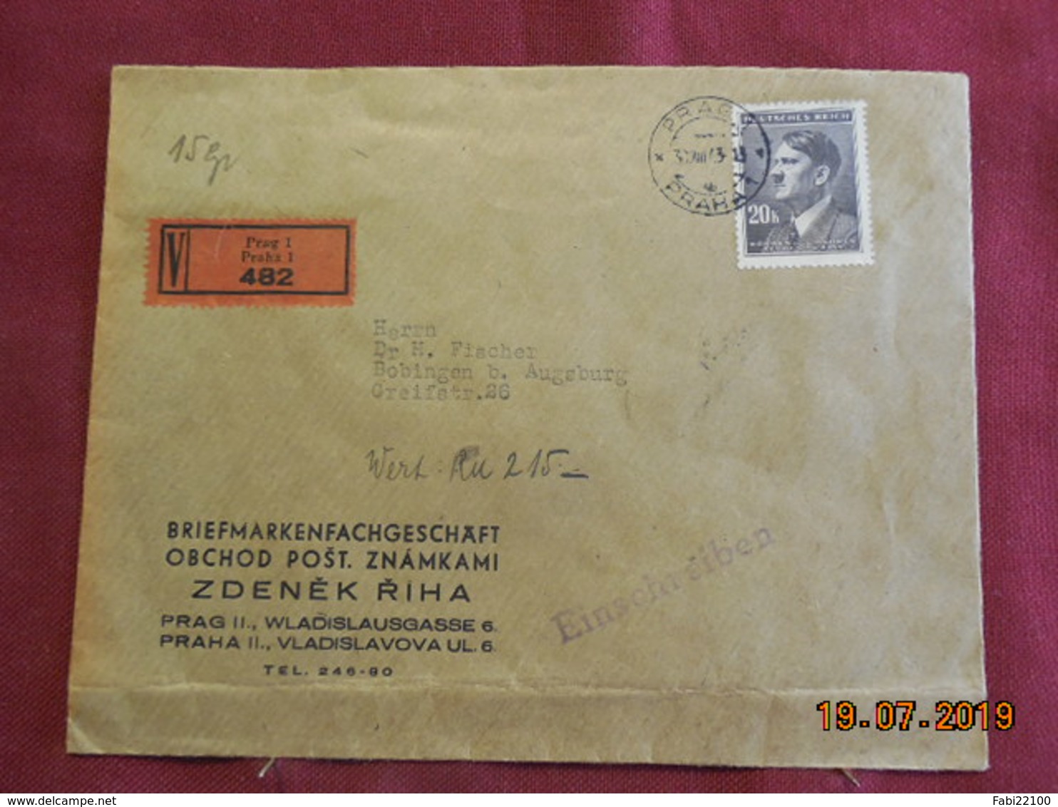 Lettre Chargée De 1943 à Destination De Augsburg - Lettres & Documents