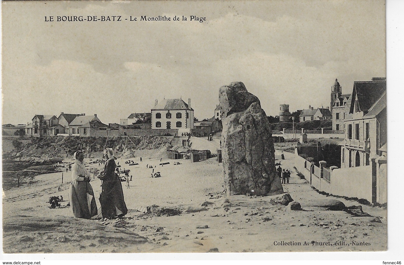 44 - LE BOURG De BATZ - Le Monolithe De La Plage - Animée (M145) - Batz-sur-Mer (Bourg De B.)