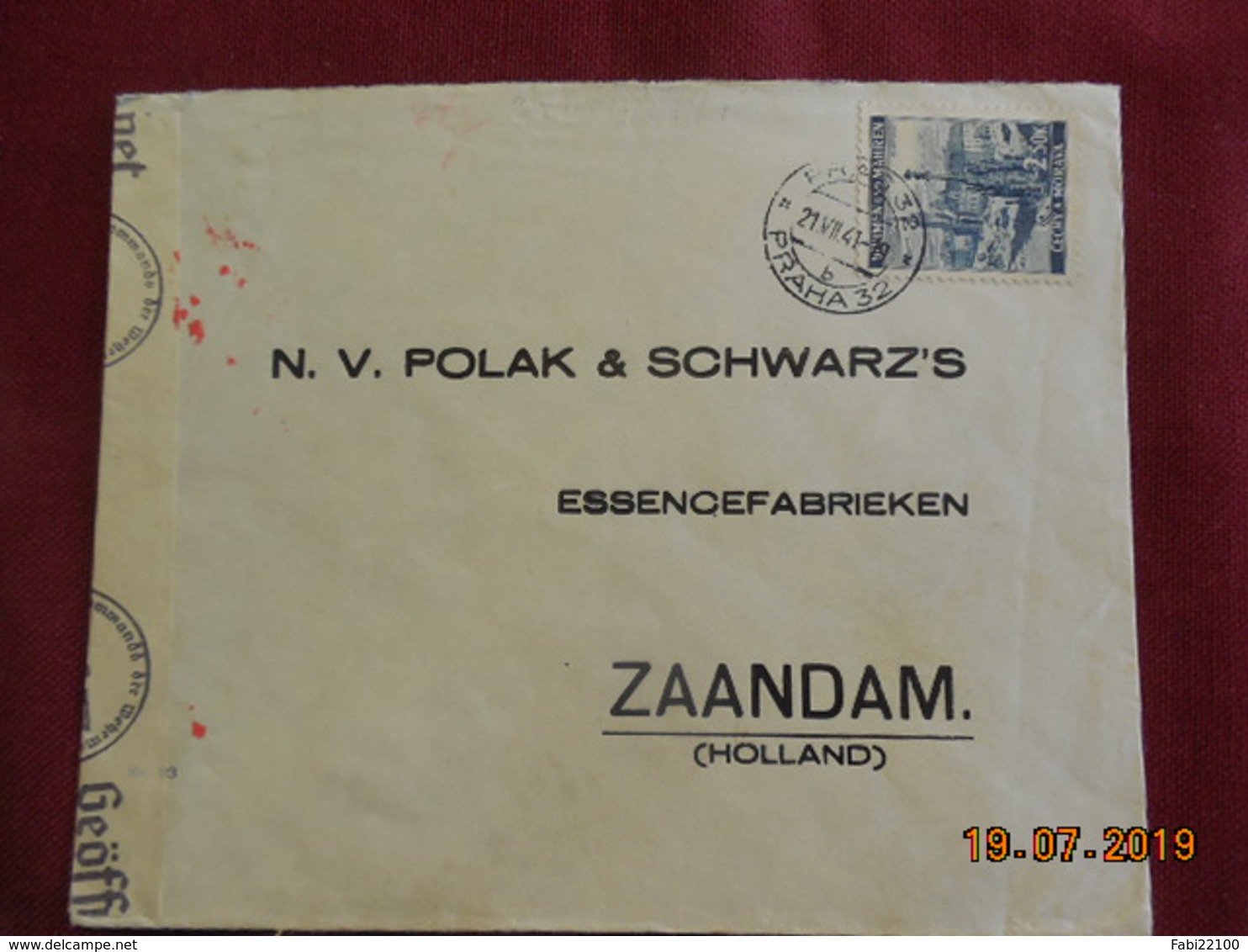 Lettre De 1941 à Destination De Zaandam Avec Bande De Censure De La Wehrmacht - Lettres & Documents