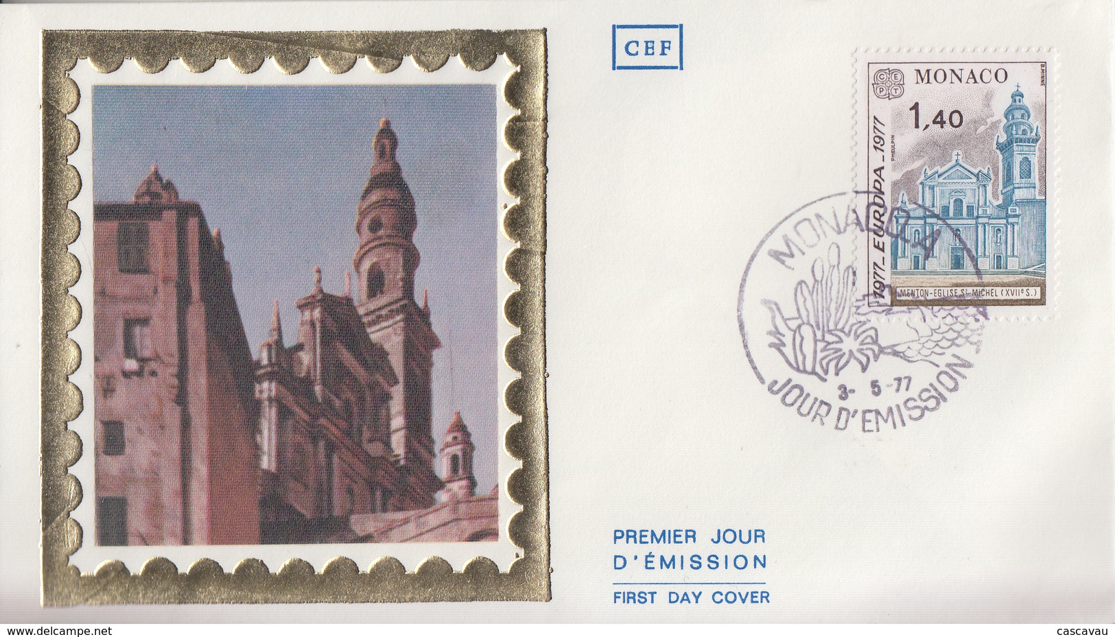 Enveloppe  FDC  1er  Jour    MONACO   Eglise   SAINT  MICHEL   à   MENTON     EUROPA     1977 - 1977