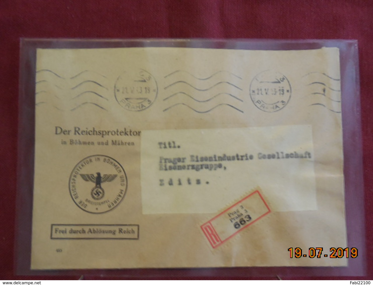 Lettre En Recommandé De 1943 à Destination De Zditz - Lettres & Documents