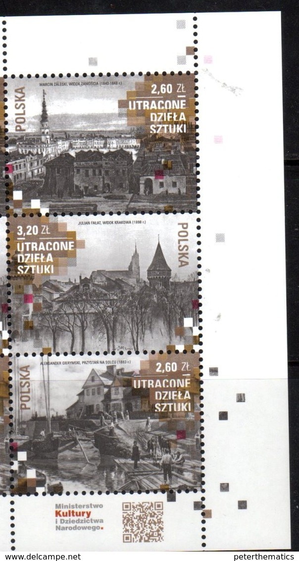 POLAND, 2018, MNH, LOST WORKS OF ART, 3v - Sonstige & Ohne Zuordnung