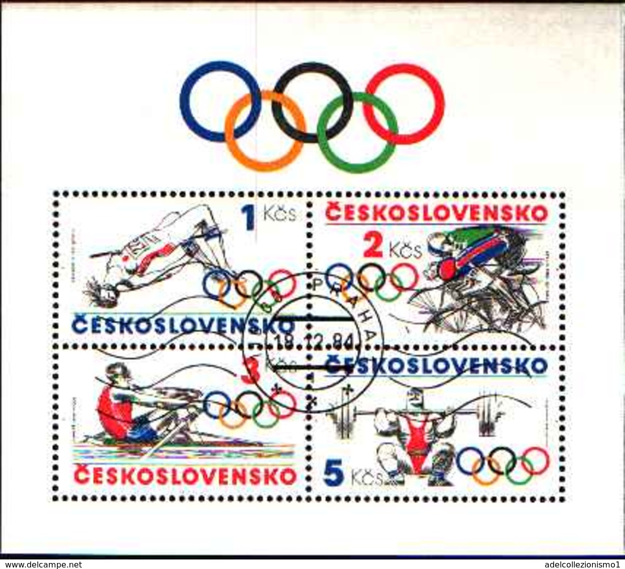 5943BIS ) CICLISMO: 1984 CECOSLOVACCHIA Olimpiadi Mini Foglio Usato - Usati