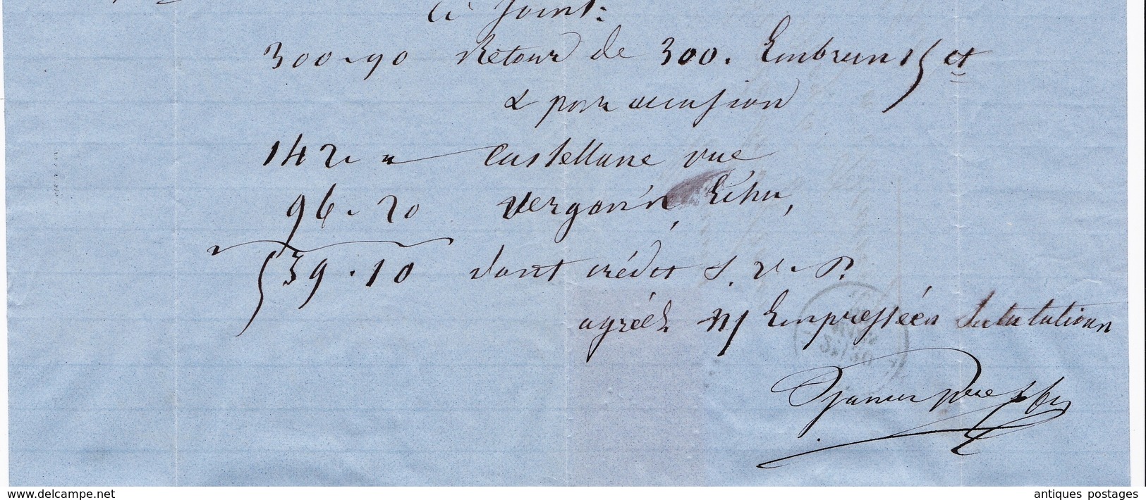 Lettre 1869 Barcelonnette Alpes de Hautes Provence Paire Napoléon III Lauré 10 Centimes Gassier Père et Fils Banque Bank