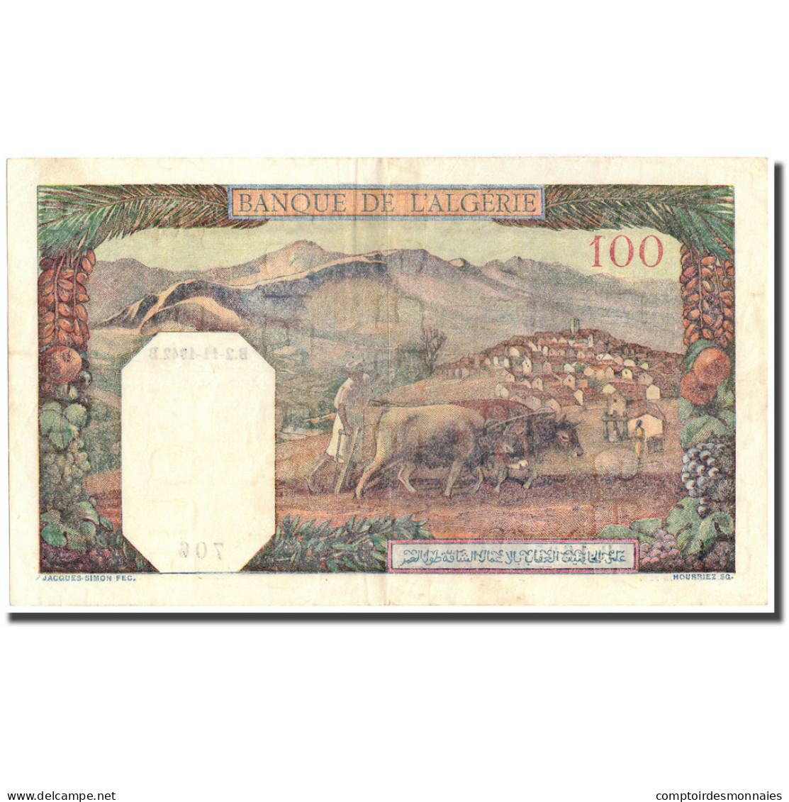 Billet, Algeria, 100 Francs, 1942, 1942-11-02, KM:88, TTB - Algeria