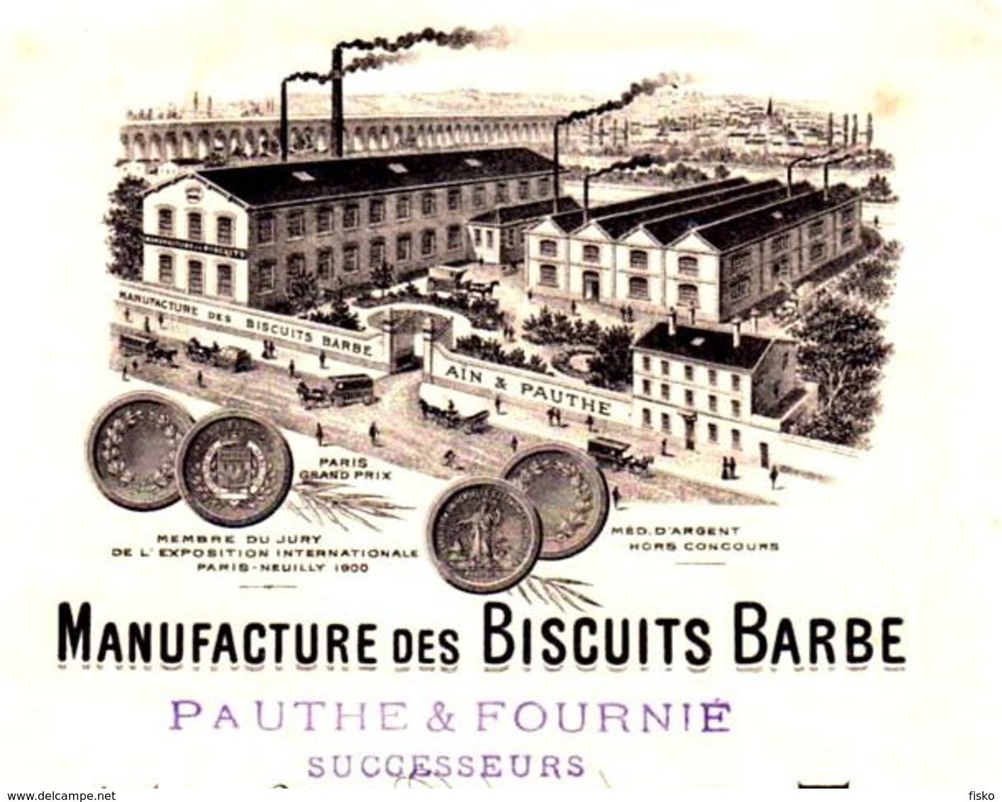 BISCUITS BARBE  (Pauthe &amp; Fournier)       BEDARRIEUX (Herault)  TOP Illlustration  1912 - Lettres De Change