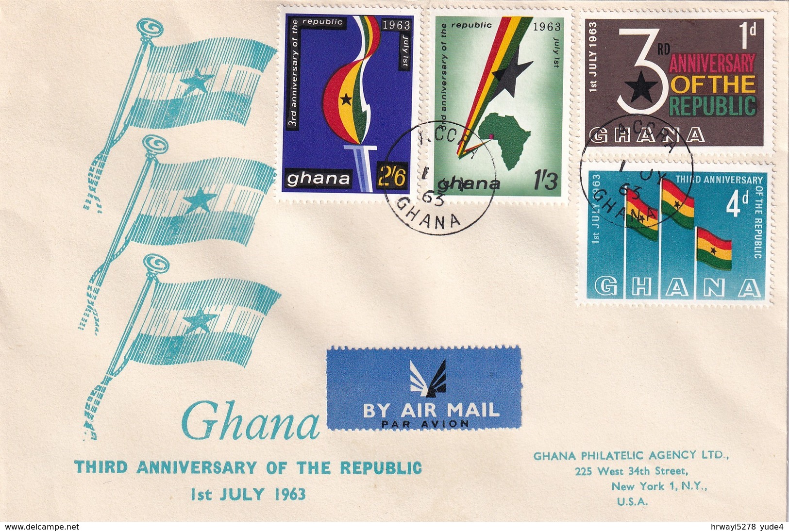 Ghana 1963, FDC Complete Set - Ghana (1957-...)