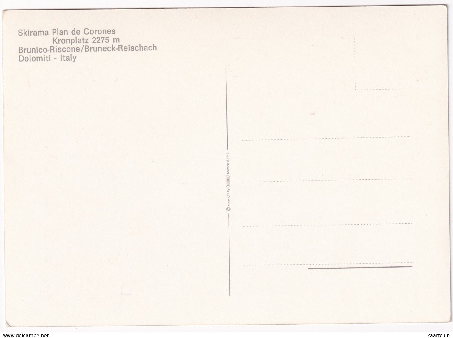Brunico-Riscone - Skirama Plan De Corones - 2275 M - Kronplatz, Bruneck-Reischach - Dolomiti  -  (Italia) - Bolzano (Bozen)