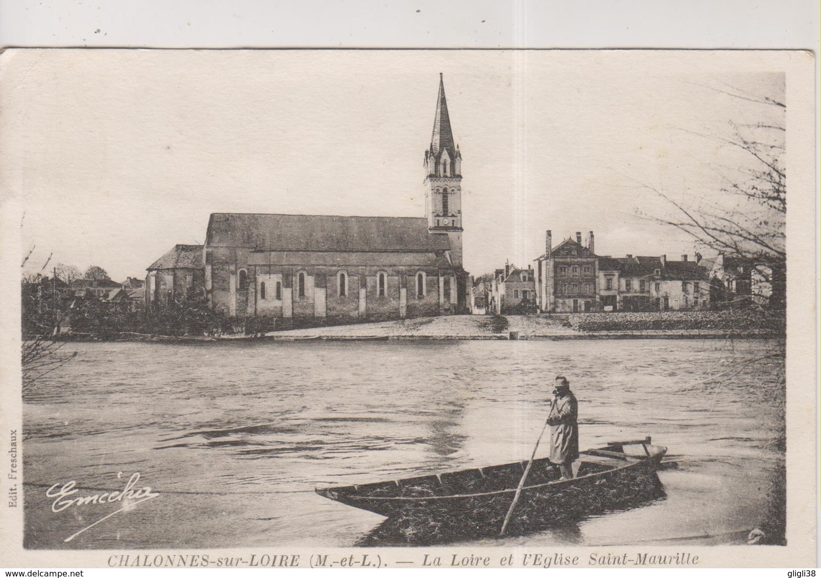 CPA-49-Maine Et Loire- CHALONNES-sur-LOIRE- La Loire Et L'Eglise Saint-Maurille- - Chalonnes Sur Loire