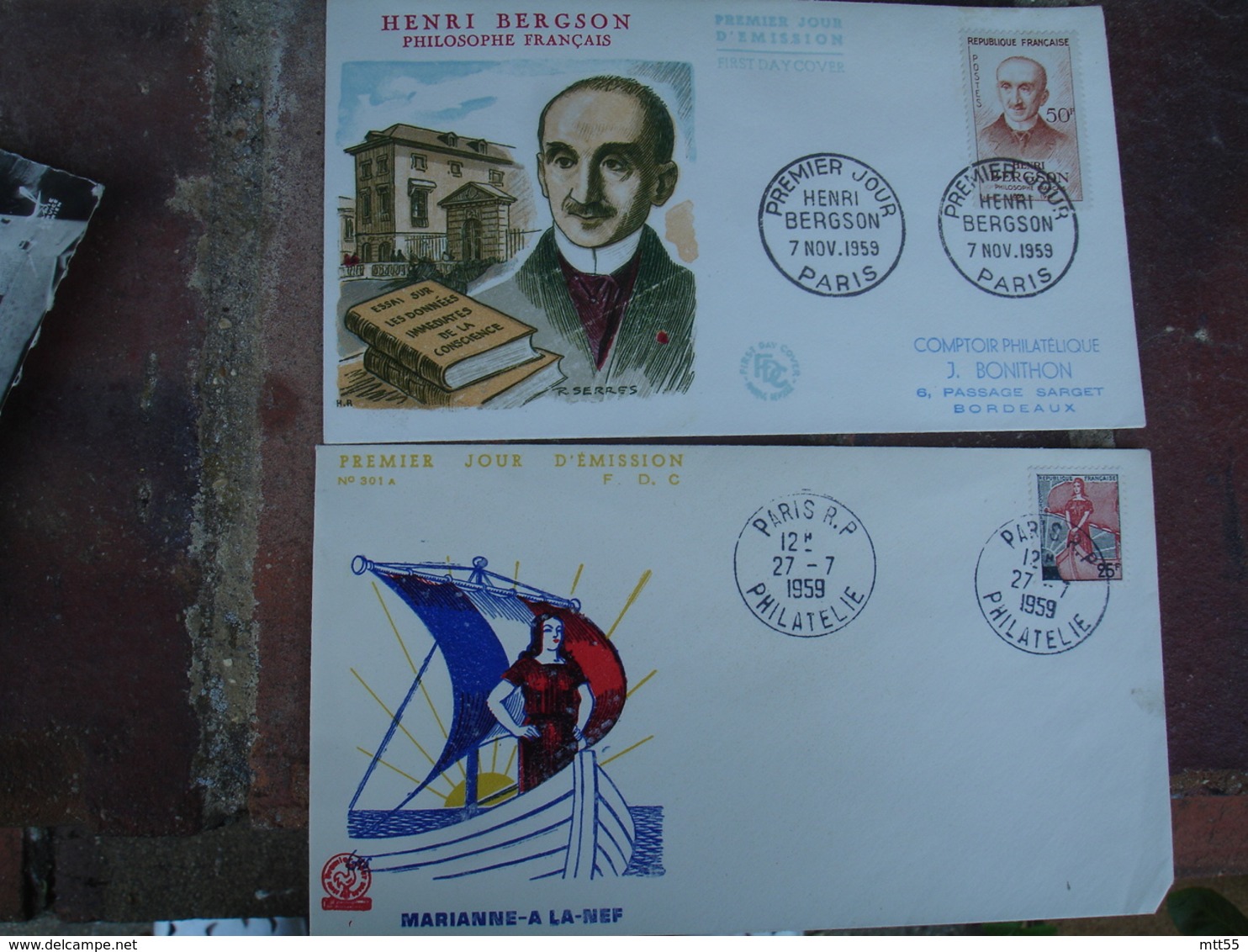 Lot 5 Fdc Annees 59 - 1950-1959