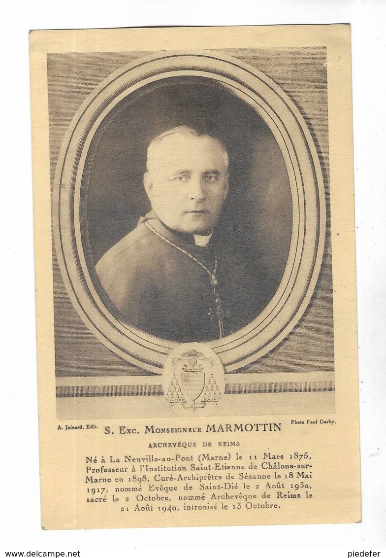 S. Exc. Monseigneur MARMOTTIN, Archevèque De Reims, Né à La Neuville-au-Pont ( Marne ) - Altri & Non Classificati