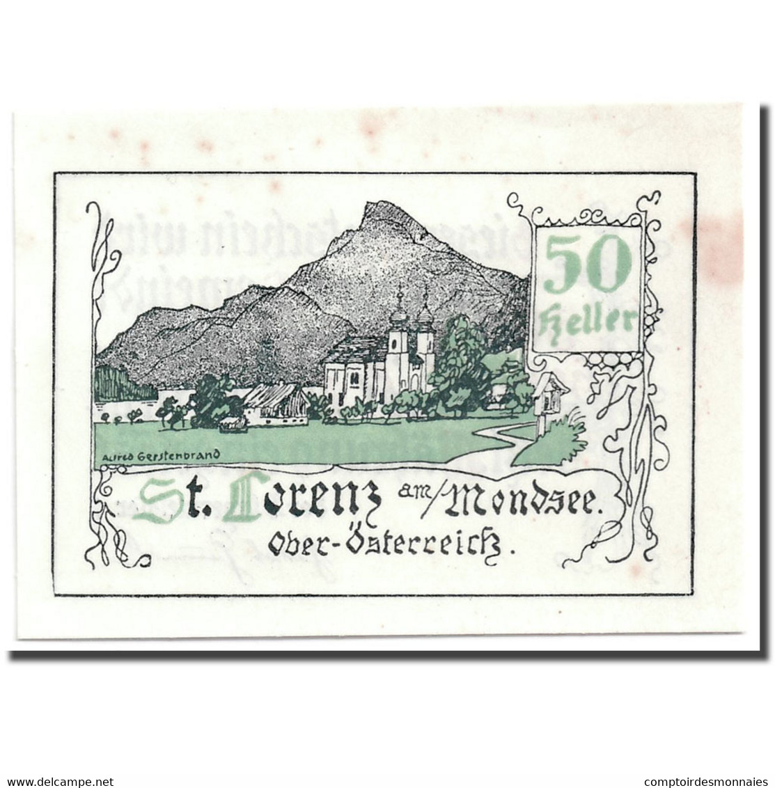 Billet, Autriche, St Lorenz, 50 Heller, Paysage, SPL, Mehl:904 - Austria