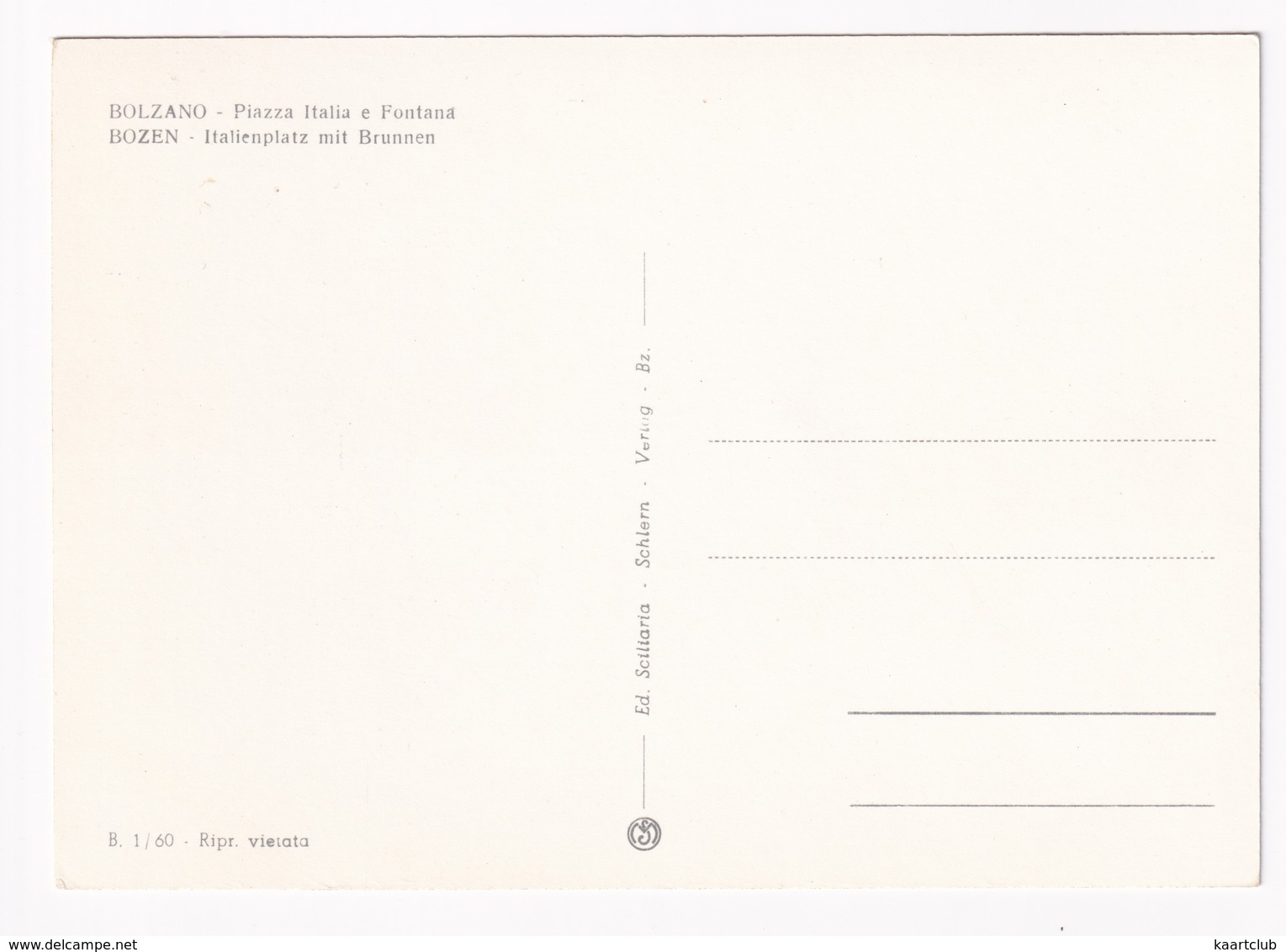Bolzano - Piazza Italia E Fontana /  Bozen - Italienplatz Mit Brunnen -  (Italia) - Bolzano (Bozen)