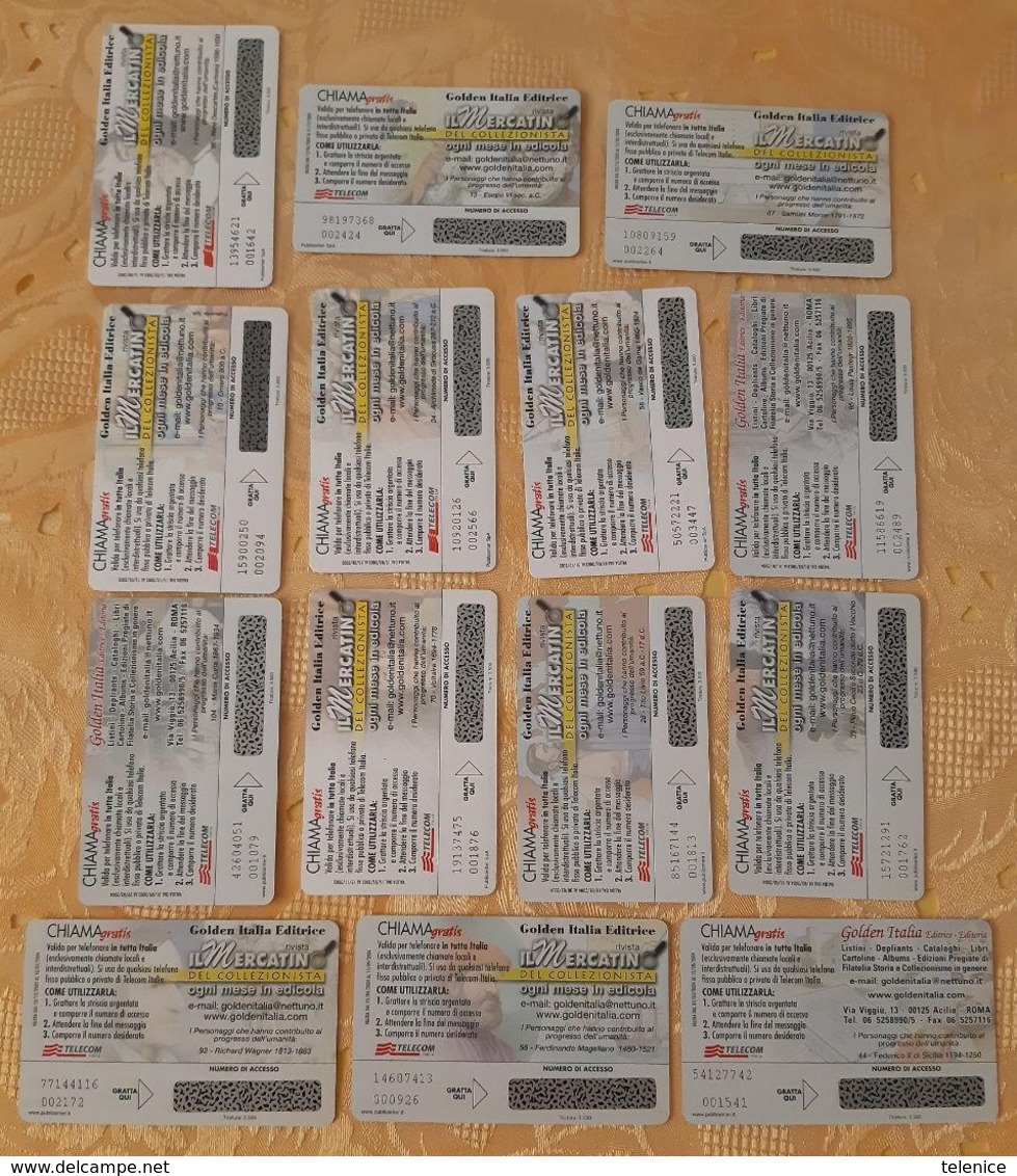 14 Chiamagratis Personaggi Storici - [2] Sim Cards, Prepaid & Refills