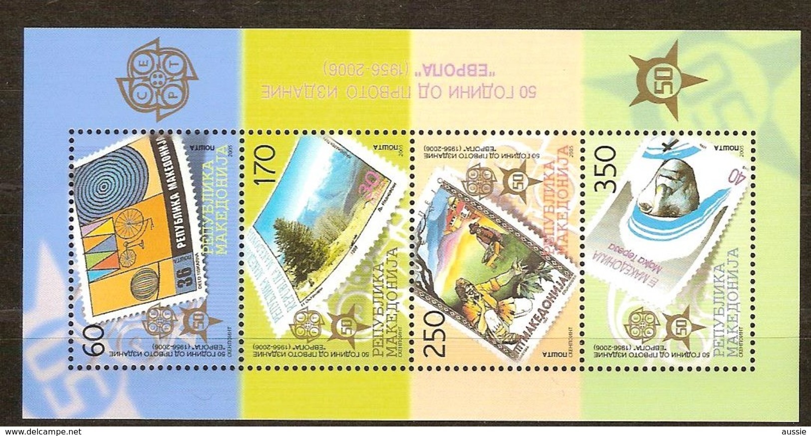 Macedonie Macédoine 2005 Yvertn° Bloc 13 *** MNH  Cote 50,00 Euro 50 Ans Europa 50 Jaar - Macédoine Du Nord