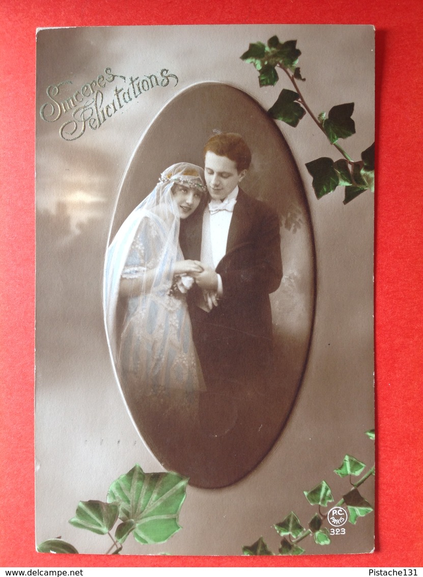 1921 - BRUIDSPAAR - MARIAGE - BRUID EN BRUIDEGOM - COURONNE - KROONTJE - Couples