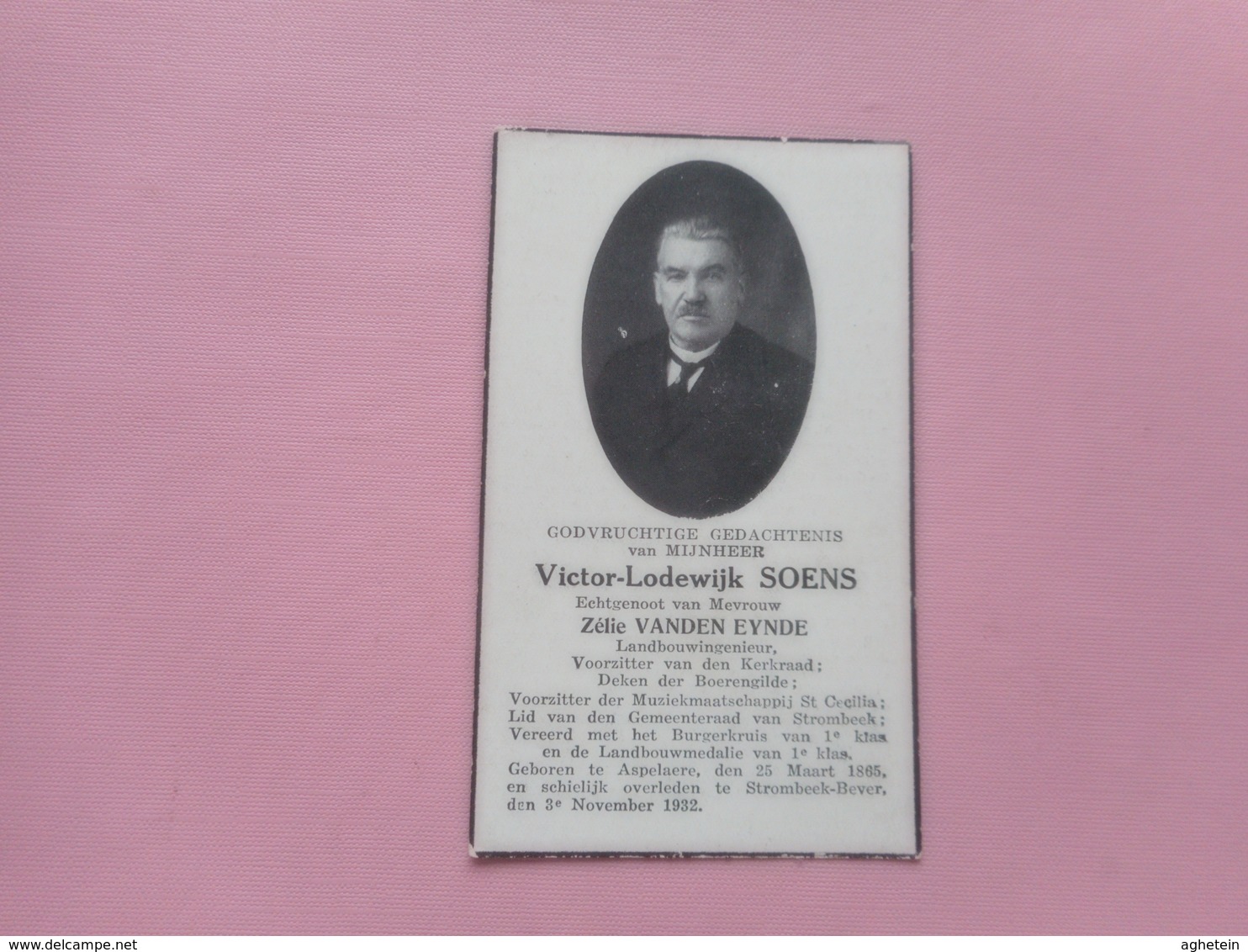 D.P.-VICTOR-LOD.SOENS °ASPELAERE 25-3-1865+STROMBEEK-BEVER 3-11-1932 - Religion & Esotérisme