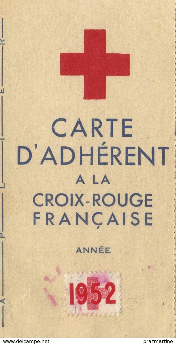 Carte D'adhérent à La Croix Rouge Française 1952 - Comité D'ABBEVILLE - Pubblicitari