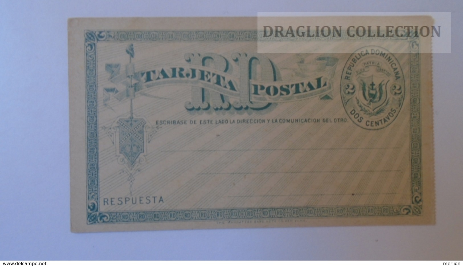 D165691  Postal Stationery - Entierde Réponse  - Rep.  Dominicana (République Dominicaine) - Dominican Republic