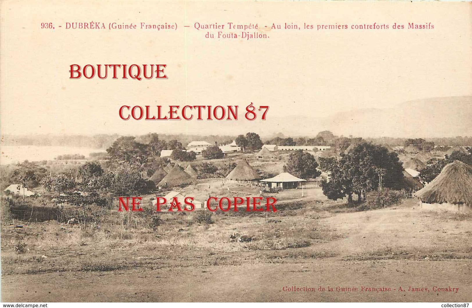☺♦♦ GUINEE - DUBREKA - QUARTIER TEMPÉTÉ < N° 936 Edition A. James - Guinée Française