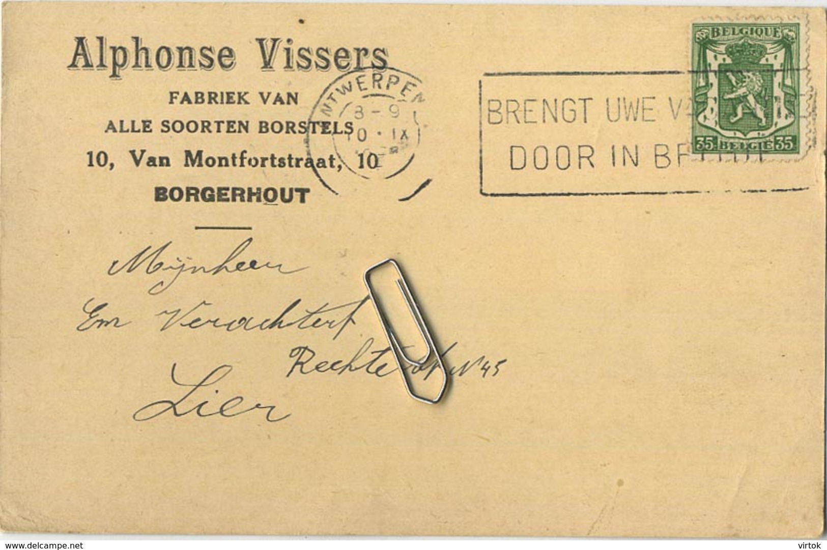 Borgerhout : Fabriek Van Alle Soorten Borstels :  Alphonse Vissers - Autres & Non Classés